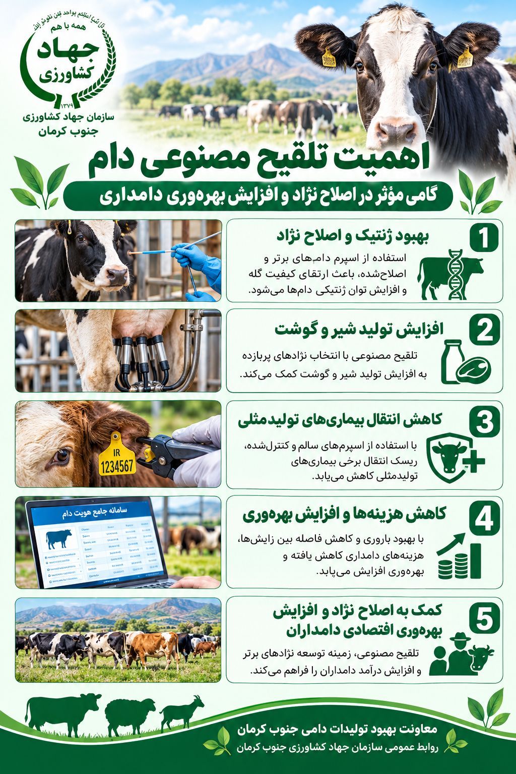  تلقیح مصنوعی دام ، گامی مؤثر در اصلاح نژاد و افزایش بهره‌وری دامداری